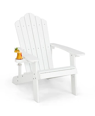 Skonyon Weather Resistant Hips Outdoor Adirondack Chair with Cup Holder