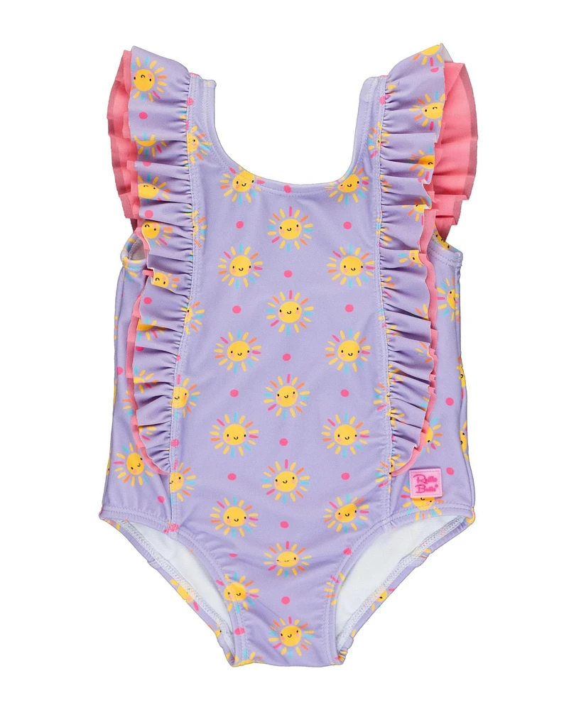 RuffleButts Toddler Girls UPF50+ Waterfall One Piece