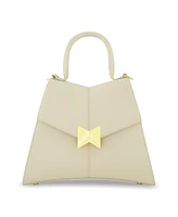 Gold Plated Hardware Angular Leather Handbag