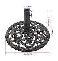 vidaXL Umbrella Base Bronze 26.5 lbs 18.9" Cast Iron