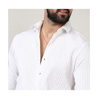 Campus Sutra Men's Chalk White Twisted Crease Shirt