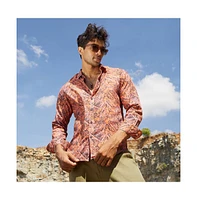 Men's Sienna Brown Animal Print Shirt