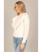 Petal and Pup Womens Annette Frilled Knit Sweater