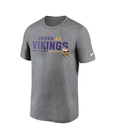 Nike Men's Heather Gray Minnesota Vikings Legend Team Shoutout Performance T-Shirt