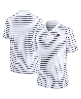 Nike Men's White New England Patriots Sideline Lock Up Victory Performance Polo