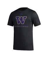 Adidas Men's Black Washington Huskies Fadeaway Basketball Pregame Aeroready T-Shirt