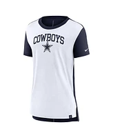 Nike Women's Cream/Navy Dallas Cowboys Wordmark Tri-Blend T-Shirt