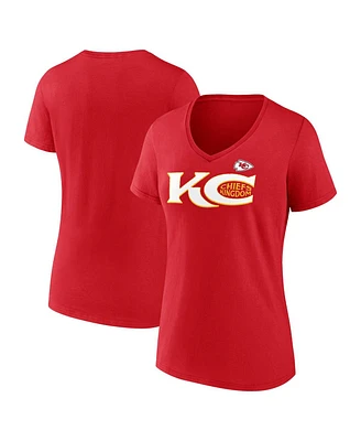 Fanatics Women's Red Kansas City Chiefs Hometown Defensive Stand V-Neck T-Shirt