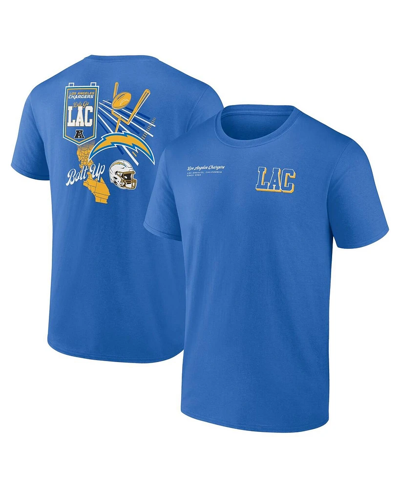 Fanatics Men's Powder Blue Los Angeles Chargers Split Zone T-Shirt