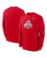 Nike Men's Scarlet Ohio State Buckeyes Primetime Evergreen Fleece Pullover Sweatshirt