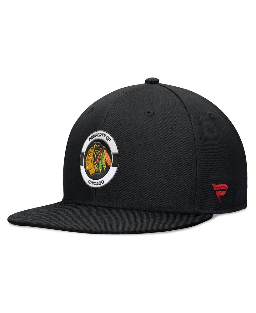 Fanatics Men's Black Chicago Blackhawks Authentic Pro Training Camp Snapback Hat