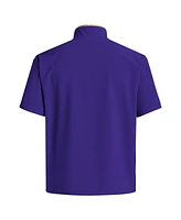 Adidas Men's Purple Washington Huskies Coaches Sideline Half-Zip Short Sleeve Jacket