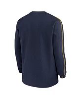 Jordan Men's Navy Michigan Wolverines 2024 Sideline Coaches Long Sleeve Top