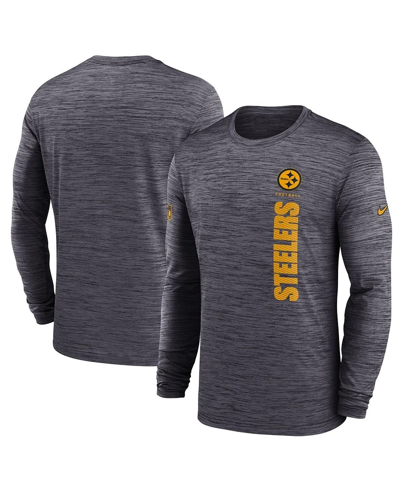 Nike Men's Black Pittsburgh Steelers 2024 Sideline Velocity Performance Long Sleeve T-Shirt