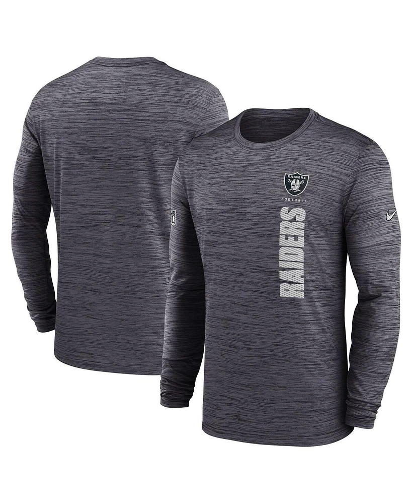 Nike Men's Las Vegas Raiders 2024 Sideline Velocity Performance Long Sleeve T-Shirt