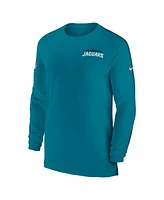 Nike Men's Teal Jacksonville Jaguars Sideline Coach Uv Performance Long Sleeve T-Shirt