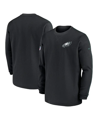 Nike Men's Black Philadelphia Eagles 2024 Sideline Coaches Long Sleeve Top