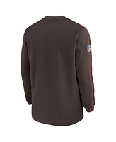 Nike Men's Brown Cleveland Browns 2024 Sideline Coaches Long Sleeve Top