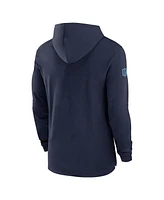 Nike Men's Navy Tennessee Titans Sideline Hoodie Performance Long Sleeve T-Shirt