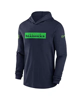 Nike Men's College Navy Seattle Seahawks Sideline Hoodie Performance Long Sleeve T-Shirt