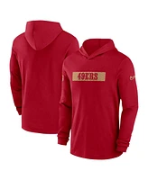 Nike Men's Scarlet San Francisco 49ers Sideline Hoodie Performance Long Sleeve T-Shirt