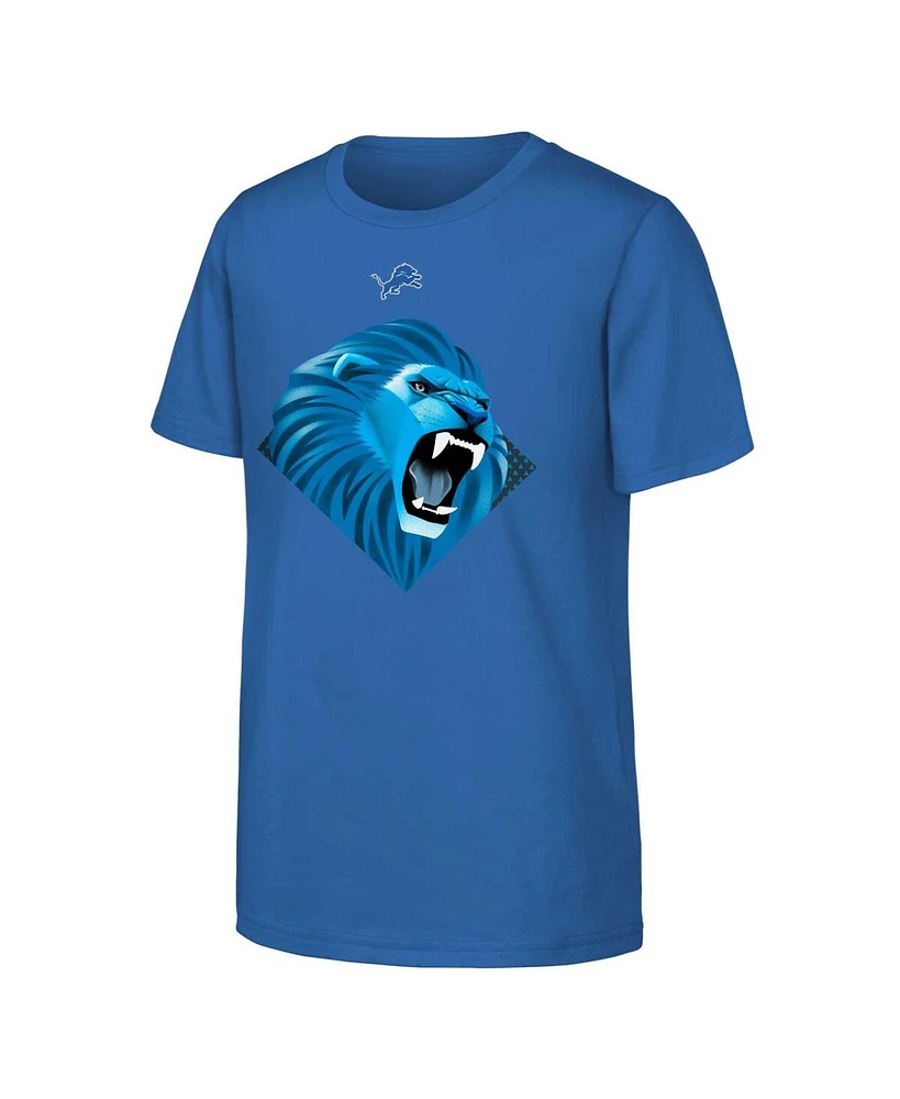 Outerstuff Big Boys and Girls Black Detroit Lions Draft Illustration T-Shirt