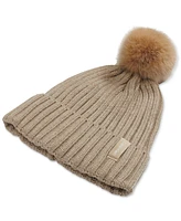 Calvin Klein Chunky Rib Knit Pom Beanie