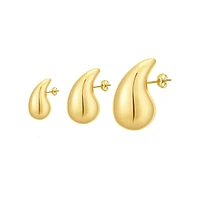 Hollywood Sensation Chunky Gold Dome Teardrop Earrings