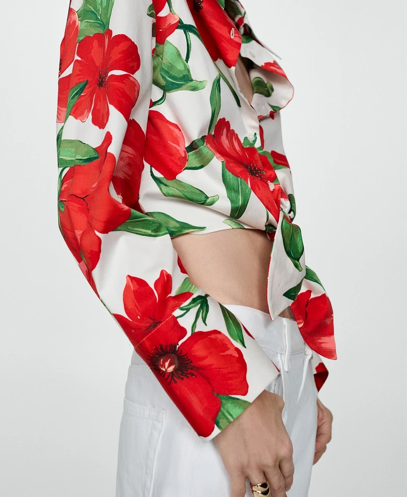 Mango Women's Bow Printed Shirt
