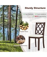 Givimo Dining Chair Set of 2 Wood Kitchen Chairs with Upholstered Seat Cushion and Rubber Wood Legs