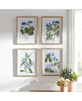 Slickblue Framed Floral Art Print Stylish Botanical Wall Decor for Home (Set of 4)