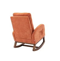 Mondawe Light Orange Living Room Comfortable Rocking Chair