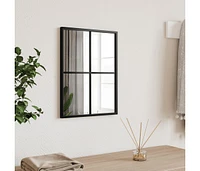 vidaXL Wall Mirror Black 11.8"x15.7" Rectangle Iron