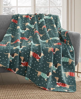 Birch Trail Holiday Printed Fleece Throw, 50" x 60"