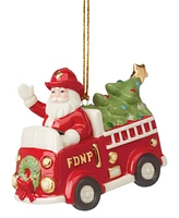 Lenox Santa in Fire Truck Ornament