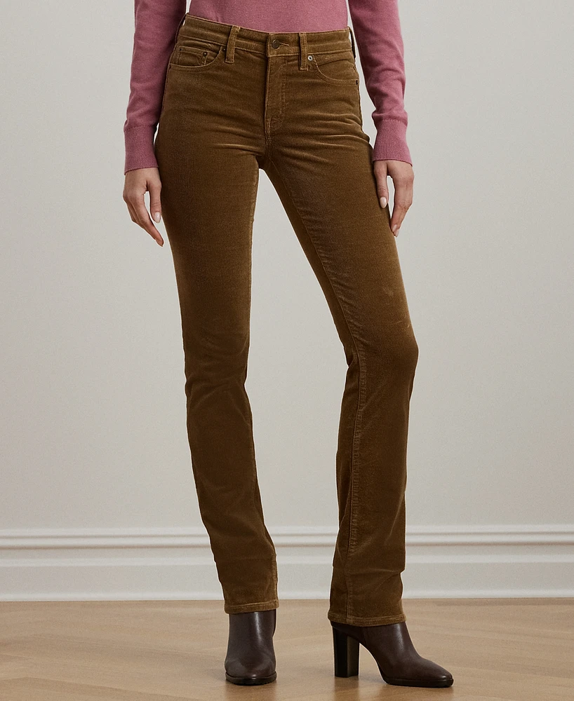 Lauren Ralph Petite Mid-Rise Straight Corduroy Pants