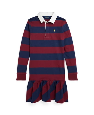 Polo Ralph Lauren Big Girls Striped Cotton Jersey Rugby Dress