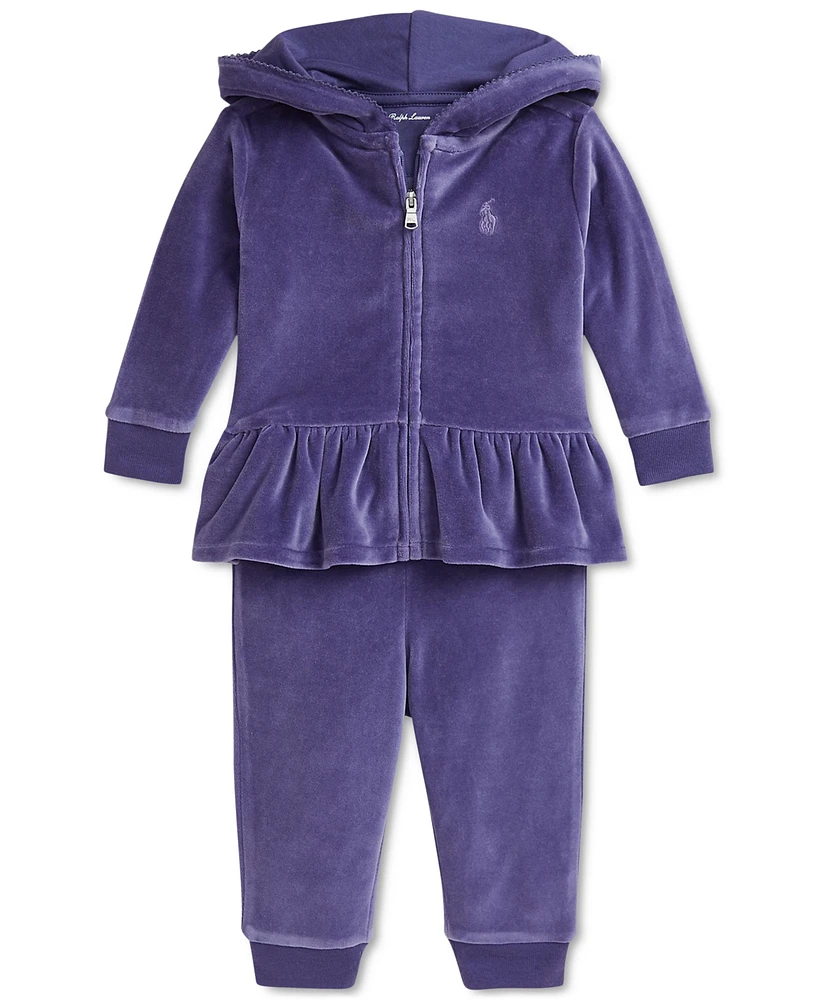 Polo Ralph Lauren Baby Peplum Hoodie & Jogger Pants Set