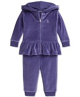 Polo Ralph Lauren Baby Peplum Hoodie & Jogger Pants Set