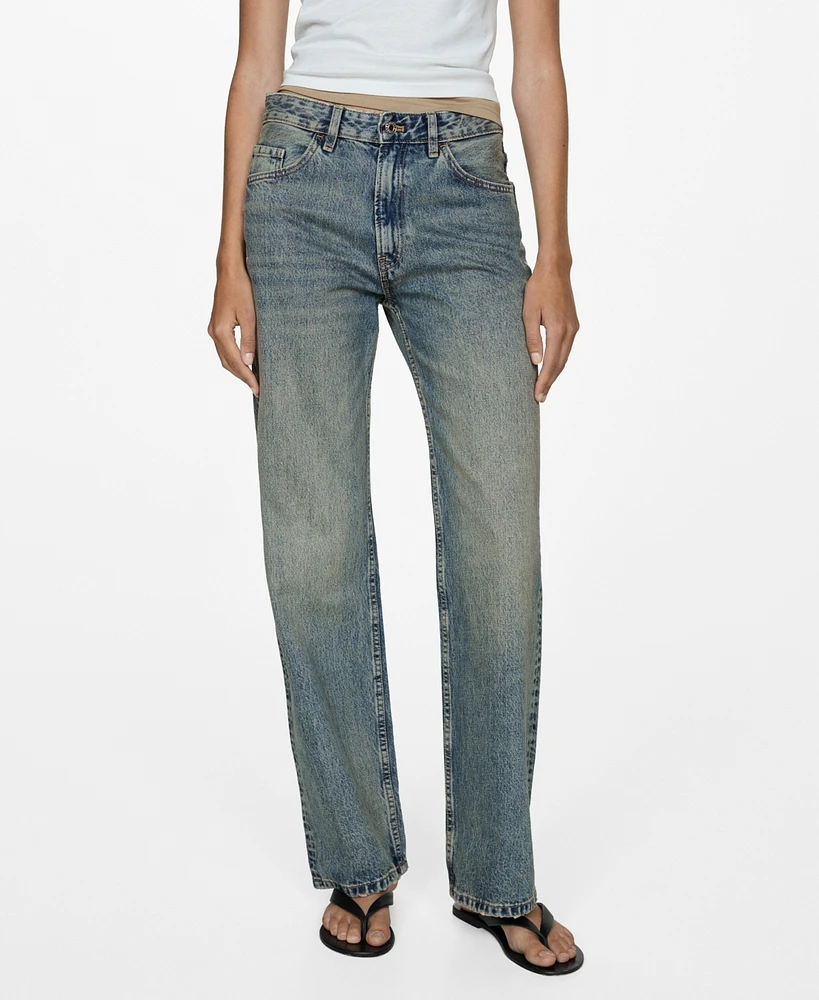 Mango Women's Mid-Rise Straight Jeans