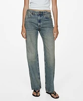 Mango Women's Mid-Rise Straight Jeans