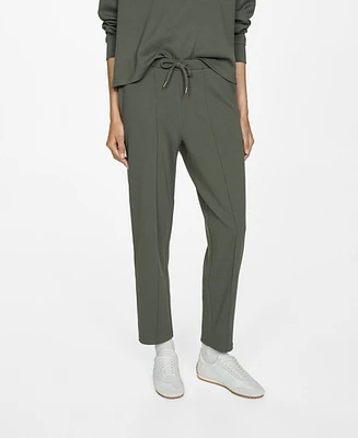 Mango Women's Seam Detail Jogger Pants