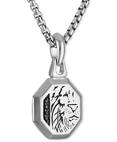 Bulova Marc Anthony Men's Black Diamond Lion Head Silhouette Pendant Necklace in Sterling Silver-Plate, 24" + 2" extender, BVP1057