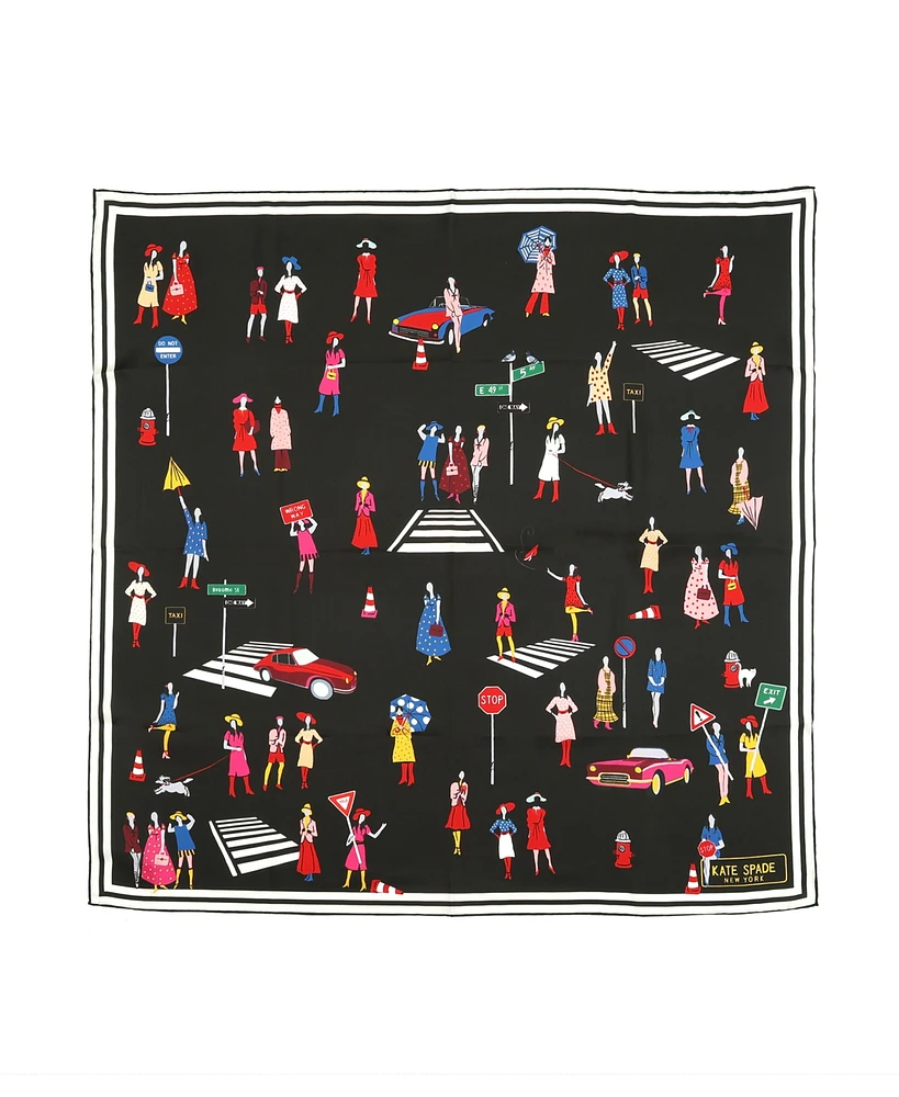 Kate Spade New York Women's Crossing Silk Square Scarf