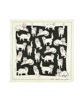 Kate Spade New York Women's Pretty Kitty Silk Square Scarf