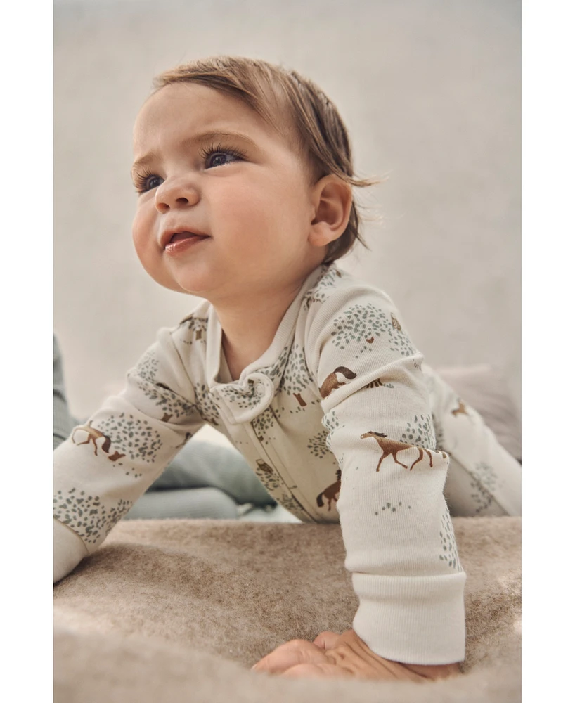 Little Planet by Carter's Baby Organic Cotton Sleep & Play Wild Horses Footed Pajamas