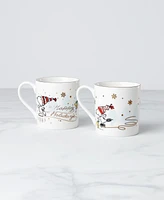 Lenox Peanuts Snoopy Skating Mugs, Set of 2, Exclusively at Macy's