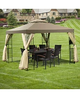 Skonyon 10 Feet x 10 Feet Awning Patio Screw-free Structure Canopy Tent