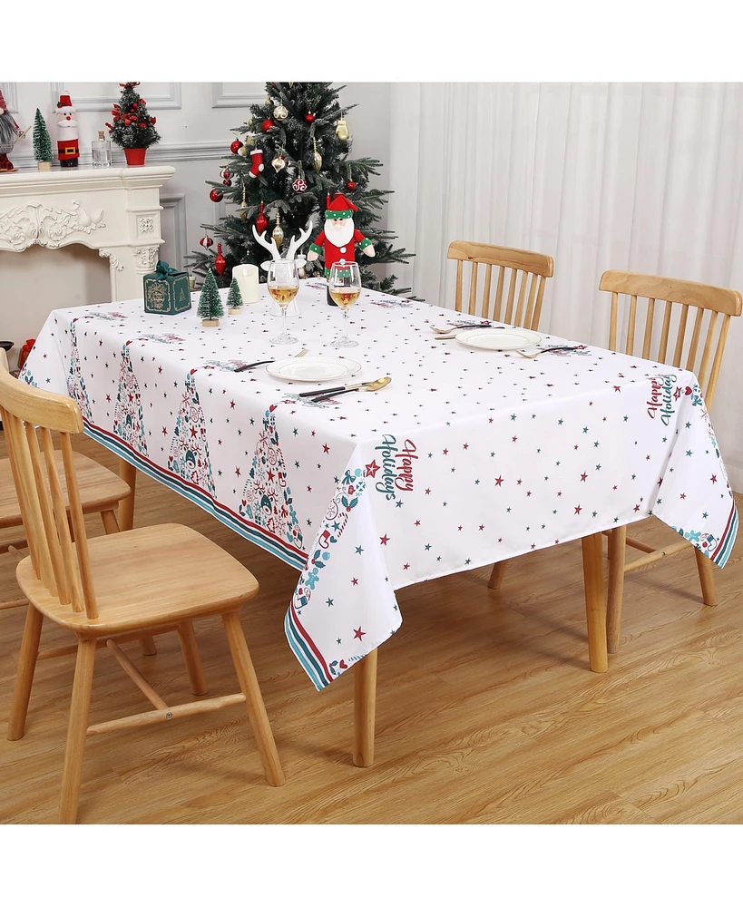 Caromio Christmas Holiday Fabric Tablecloth 54" x 90"