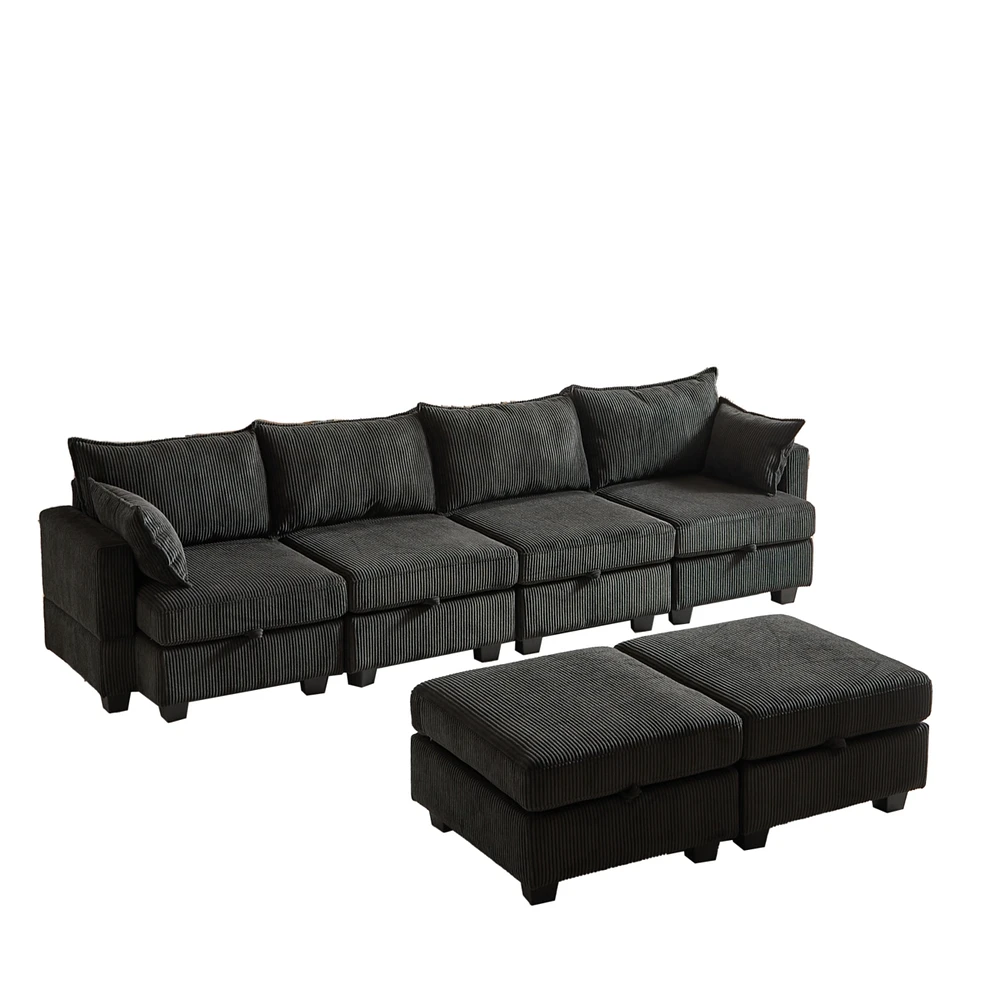 Simplie Fun Flexible Modular Sectional Sofa with Storage